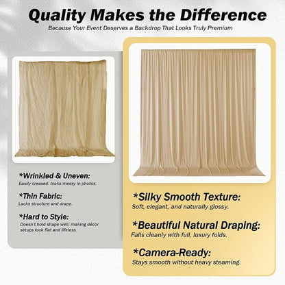 30ft×12ft Champagne Backdrop Curtain - Image 3