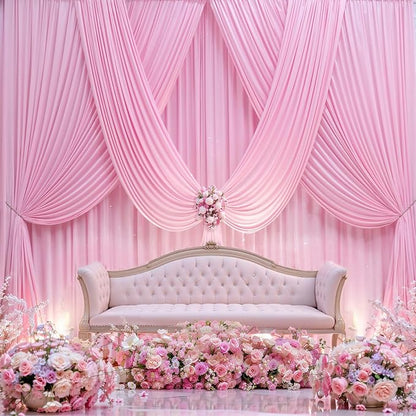50×12ft Wrinkle Free Pink Backdrop Curtain - Image 8