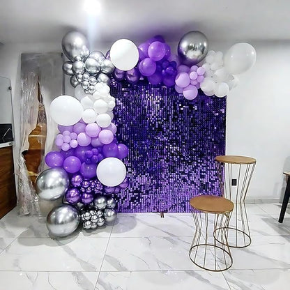 Purple Shimmer Wall Backdrop, 24 Panels, 6x4 Ft Photo Backdrop | wedding - Image 4