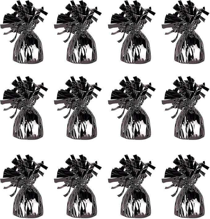 Metallic Plastic Wrapped Balloon Weights Party Decorations 12 Pcs by RoyalHouse