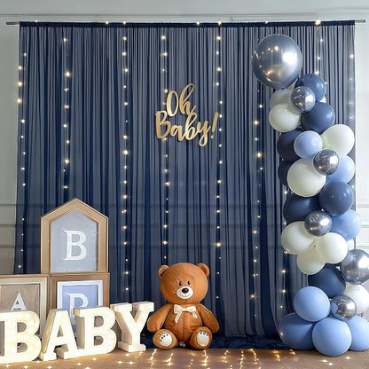 10x10ft Navy Blue Tulle Backdrop Curtain - Image 9