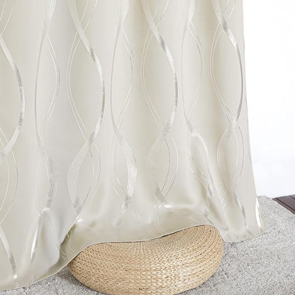 NICETOWN Beige Kitchen Curtains Small Blackout Panels 34 by 54 Inch, Window - Image 5