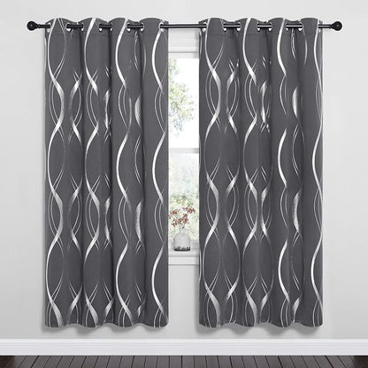 NICETOWN Gray Blackout Curtains 72 inch Long - Image 2