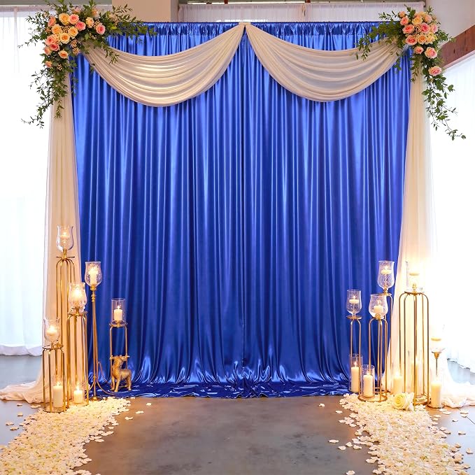 gogoparti 20x10FT Sapphire Blue Sequin Backdrop Curtain - Image 4