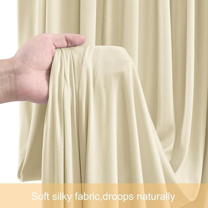 10 Panels Backdrop Curtains for Wedding Party Wrinkle Free Beige Backdrops - Image 6