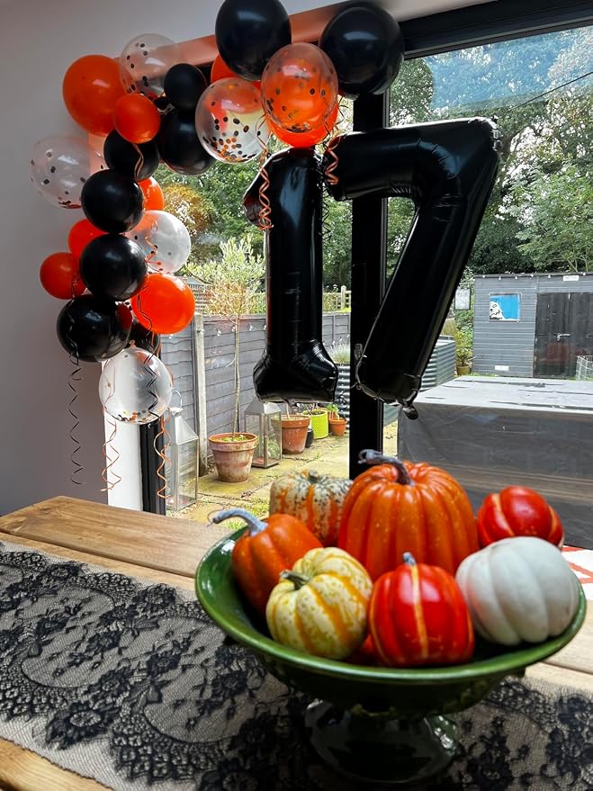 Number Balloons 17 Balloon Black - Image 2