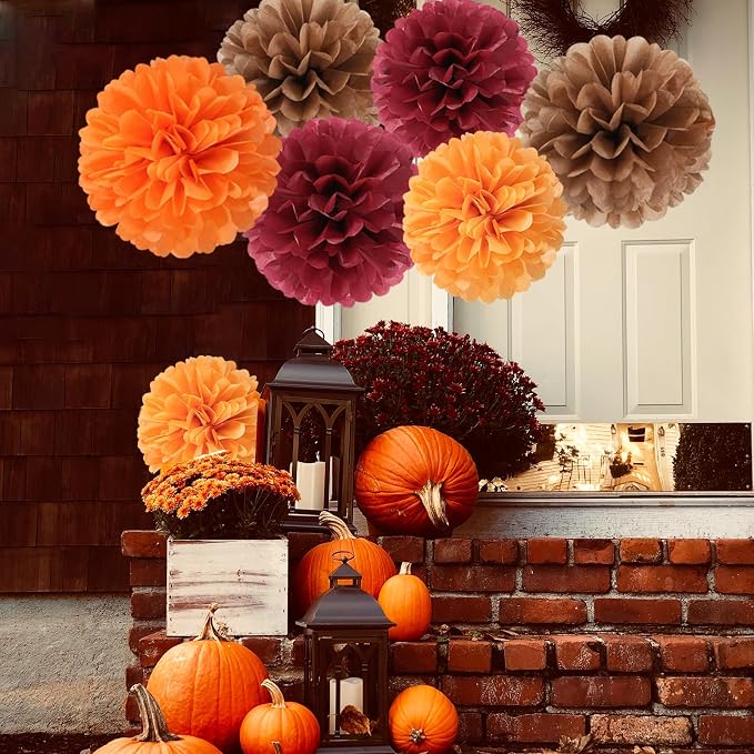 Boho Baby-Shower Burgundy-Brown Orange Party-Decorations - Image 5