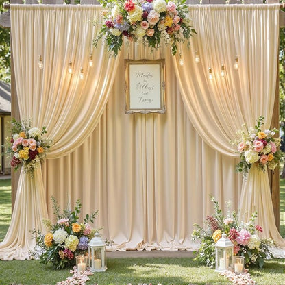 10ft×12ft Wrinkle Free Champagne Backdrop Curtain - Image 6