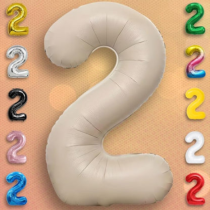 Caramel Number Balloon 2 Mylar Foil Balloons 40 inch - Image 3