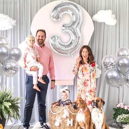 KatchOn Silver Number 3 Balloon 40 Inch, Birthday Decorations - Image 7