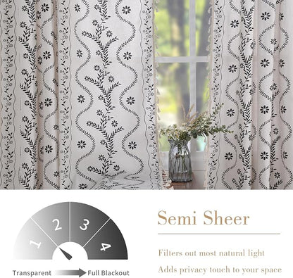 Schweek Boho Tassels Curtain 63 Inches Long 2 Panels - Image 3