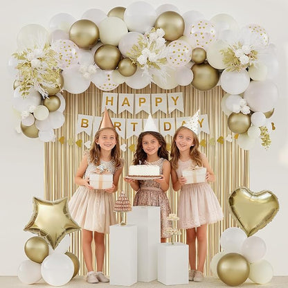 White and Gold Happy Birthday Party Decorations - Image 4