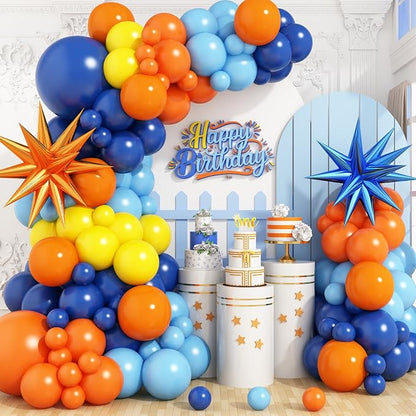 Blue and Orange Yellow Balloon Arch Kit by Adorely