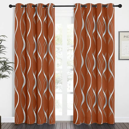 NICETOWN Burnt Orange Blackout Curtains - Image 2