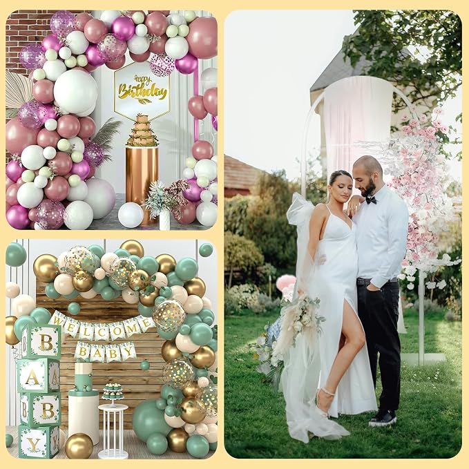 Bazen 2PK 8.2FT & 6FT Balloon Arch Stand White - Image 6