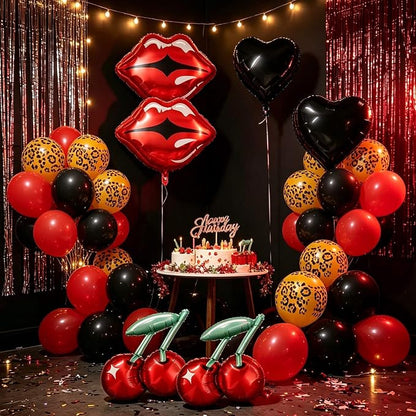 26Pcs Leopard Theme Balloon Kit, Heart Balloons - Image 3