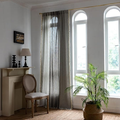 Sutuo Home Boho Curtains for Kitchen Nursery Room, Semi Blackout Linen - Image 7