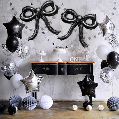 2 Pcs Bow Birthday Decorations Black Bow Balloons Bow Party Decorations Giant - Image 4