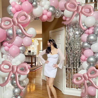 2 Pcs Pink Bow Balloons Bow Party Decorations - Image 3