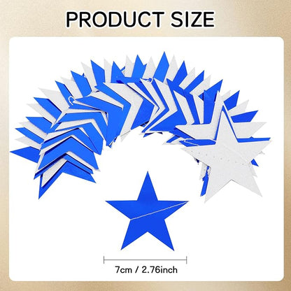 BEISHIDA Blue Silver Star Garland Decor Twinkle Star Banner Backdrop 2026 - Image 3