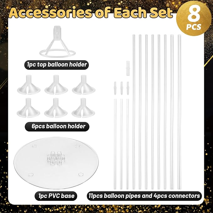8 Sets Balloon Stand Kit For Table, Balloon Sticks - Image 2