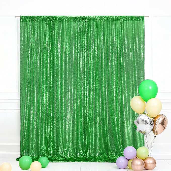 Eternal Beauty Green 3mm Sequin Backdrop 20x10 Ft by EternalBeauty