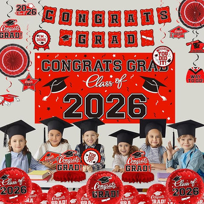Red Themed 2026 Graduation Decorations Set - Image 5