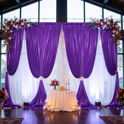 40ftx10ft Shimmer Purple Sequin Backdrop Curtain - Image 6