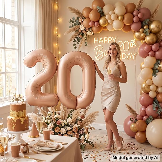 40 Inch Caramel Foil Number 0 Balloon - Image 4