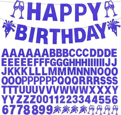 129Pcs Glitter Customizable Banner Kit DIY Custom Letter Banners DIY Happy by MFLUEEWR