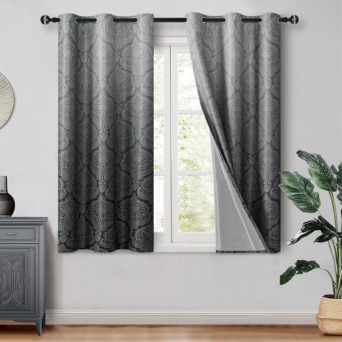 DWCN 100% Blackout Curtains for Bedroom 54 Inch Long by DWCN