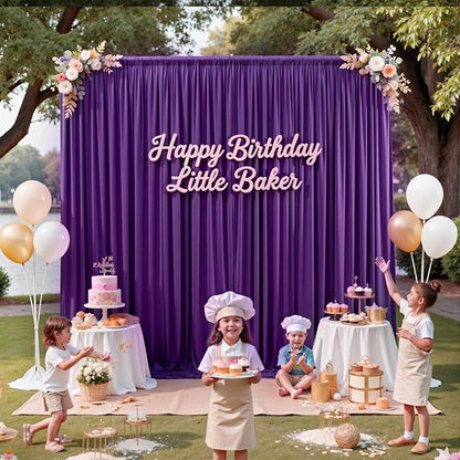 50ft x 12ft Purple Backdrop Curtains - Image 3