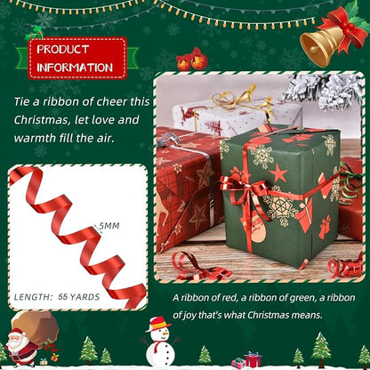 3 Rolls Holiday Ribbon, Christmas Curling Ribbon - Image 4