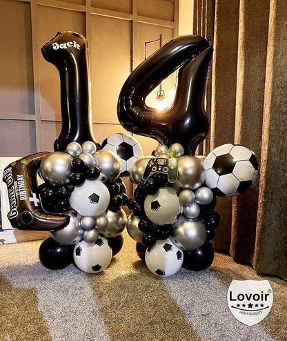 Black 18 Number Balloons, 40 Inch Giant Number 18 Balloons Foil Mylar Helium - Image 7