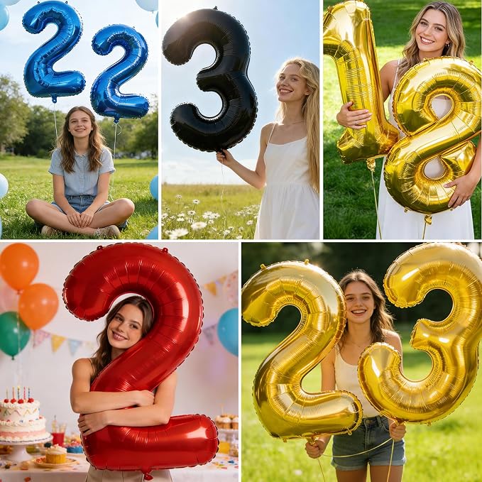 40 Inch Gold Number 2 Balloon, 2nd Birthday Decoration Boys Girls | Large Self - Image 9