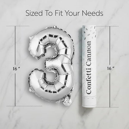 Restaurantware Mylar Balloons 1 Count 16 Inch Aluminum Number 3 Balloons - Image 2