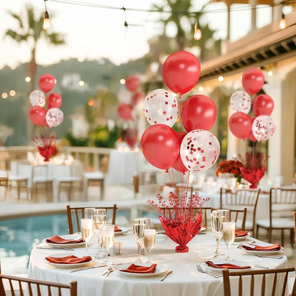 Red Balloon Table Centerpiece Kit, 4 Sets Red Balloon Stands - Image 7
