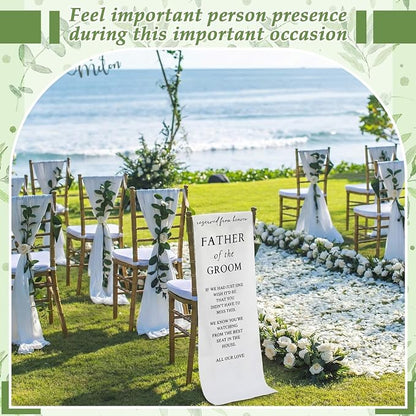 HunnmingRe Groom Father Wedding Memorial Reserved Chair Sign Banner in Loving - Image 7