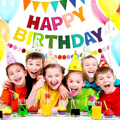 CANREVEL 3 PCS Pre-Strung 3D Happy Birthday Banner Decorations, Rainbow | - Image 7