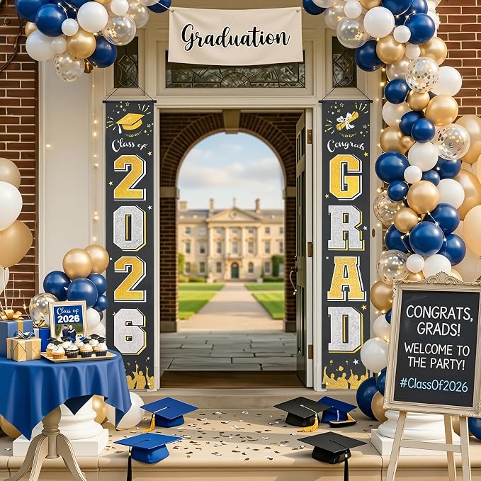 OLANRUN 2026 Graduation Decorations, Graduation Banner Black Class of 2026 - Image 5