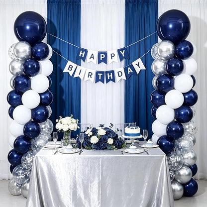 Navy Blue and Silver Balloon Column Stand Kit Set of 2 - Image 2