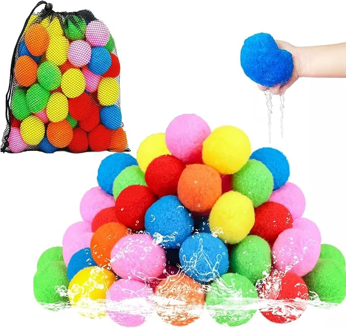 100 PCS Reusable Water Balloons, 2.4 Inch Quick Fill Splash Balls by Unknown