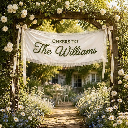 Custom Hand Embroidered Wedding Banner by Raipile