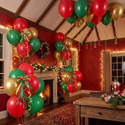30 Pcs 18in Red Green Gold Latex Balloons - Image 2
