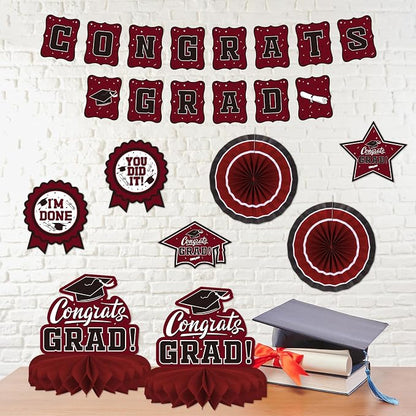 Maroon Themed 2026 Graduation Decorations Set - Image 6