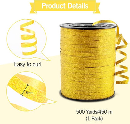 Gold Curling Ribbon, 500 Yard Balloon String Ribbons - Image 4