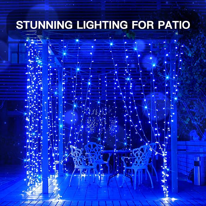 Curtain Lights for Bedroom, 200 Led Hanging String Lights Outdoor Waterproof - Image 2
