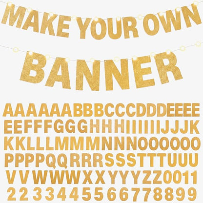 TaoBary 112 Pcs DIY Letter Kit Glitter Customizable Banner Letters Include 107 by TaoBary