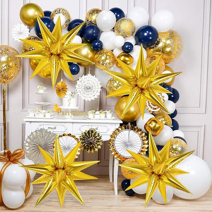 72 Pcs Star Balloons Foil Explosion Balloons Magic 12 Point Star Cone Balloon - Image 3