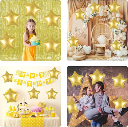 Gold Star Foil Balloons, 18 Inch Metallic Stars Balloon - Image 7